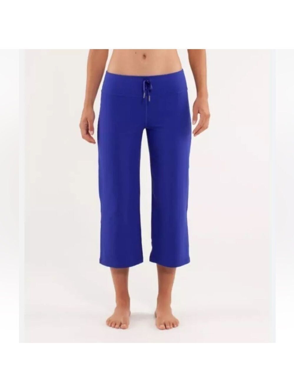 Lululemon Relaxed Fit Crop Pant Modal Drawstring Blue Size 8